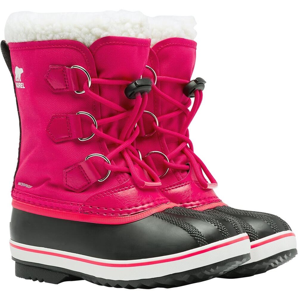 NEW Sorel Yoot Pac Nylon Snow Boots Kids Waterproof Insulated Winter Pink Size 9